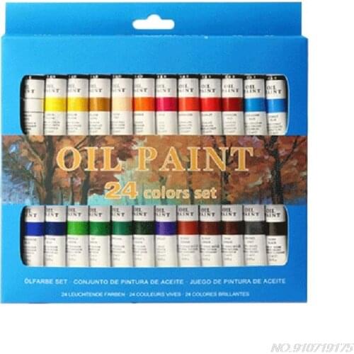 24 Colors Professional Oil Painting Paint Drawing Pigment 12ml Tubes Set Artist Art Supplies N27 20 Dropshipping
