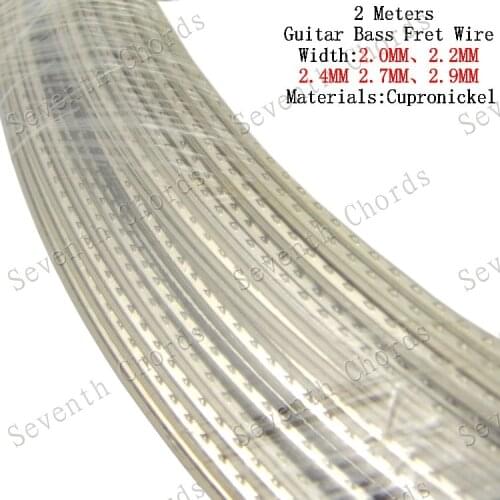 2 Meters Cupronickel Electric Bass Guitar Fret Wire,Copper Nickel Alloy Guitar Fingerboard Fret Wire 2.9mm & 2.7mm &2.4mm &2.2mm