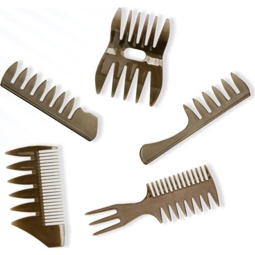Brush Salon Barbers Comb Fish Bone Shape Hair Styling Detangling Coloring Comb for Slicked-back Undercut Mohawk Bowl Cut Quiff