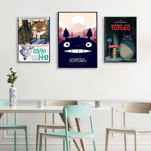 Totoro Anime Canvas Printed Wall Pictures Home Decor Posters And Prints Art For Living Room Decoration