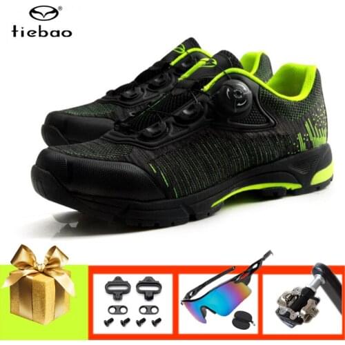 TIEBAO Cycling Sneakers Add SPD Pedals Men Women Leisure Mountain Bike Shoes Self-locking Sapatilha Ciclismo Mtb Cycling Shoes