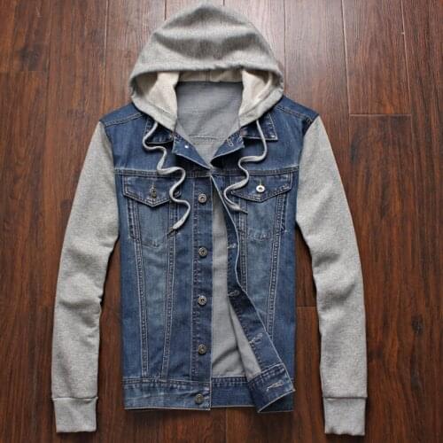 YuWaiJiaRen Fashion Denim Jacket Men Hooded Casual Jeans Jacket Male Brand Cowboy Sportswear Plus Size 4XL 5XL