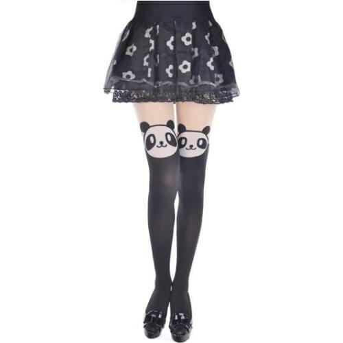 10pairs/lot woman cartoon panda tights female lovely panda pantyhose lady sexy patchwork tights