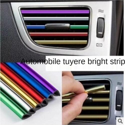10Pcs 20cm Universal Car Air Conditioner Outlet Decorative U Shape Moulding Trim Strips Decor Car Styling Accessories