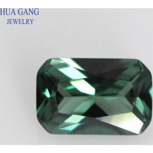 152# Green Octangle Shape Princess Cut Synthetic Spinel Stone For Jewelry Size 4x6mm~10x12mm