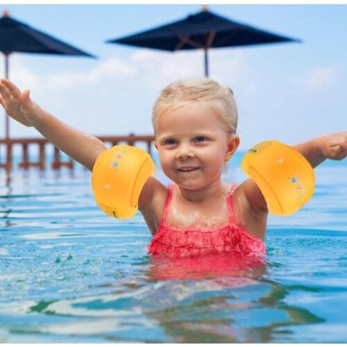 2pcs Kids Swimming Arm Sleeves Floats Ring With Pump PVC Child Inflatable Floating Swim ArmBand Training Summer Pool Accessories