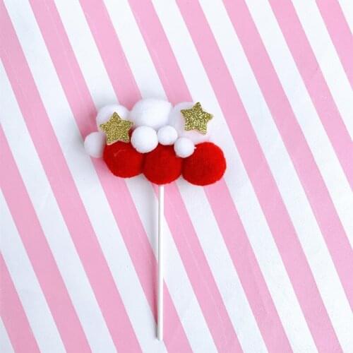 2pcs/set Star Cloud Ball Cake Topper Anniversary Supplies Kid Sweet Gifts for Baby Shower Baking Dessert Birthday Decoration