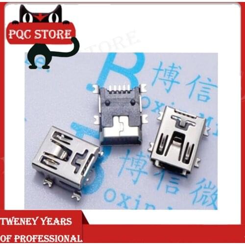 20PCS/50pcs Mini USB 5pin Female Socket Connector 4foot for Tail Charging Mobile Phone