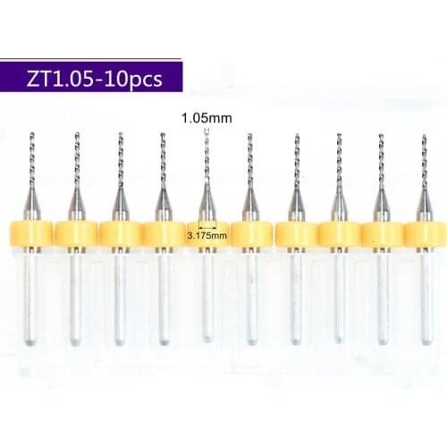 3.175mm*1.05mm,10pcs,Free shipping PCB Drill Bit,CNC milling Cutter,Solid carbide Drill,wood tool,plastic