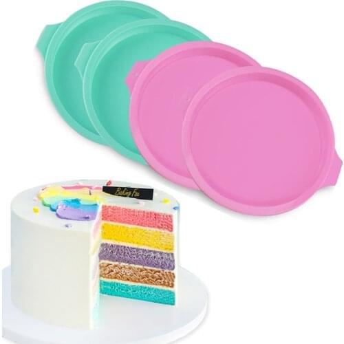 4Pcs Silicone Layered Cake Mold 6/8inch Round Shape Baking Pan Desserts Pizza Mold Mousse Cake Tray Mould DIY Bakeware Tools