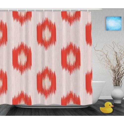 Abstract Seamless Ethnic Designs Batnroom Shower Curtain Tribal Home Decor Shower Curtains Waterproof Polyester Fabric With Hook