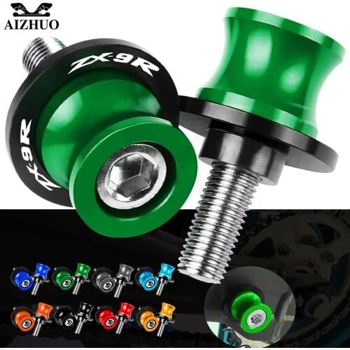 Motorcycle Accessories FOR KAWASAKI ZX9R ZX-9R ZX 9R 1993-2004 2003 2002 CNC Aluminum Swingarm Slider Spools 10MM Stand Screws