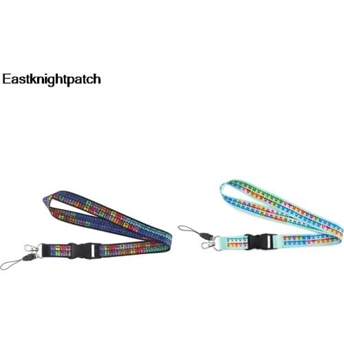 E1666 Cartoon Periodic Table Print Lanyard Key Chains Card Holders Bank Card Neck Strap Card Bus ID Card Holder Badges