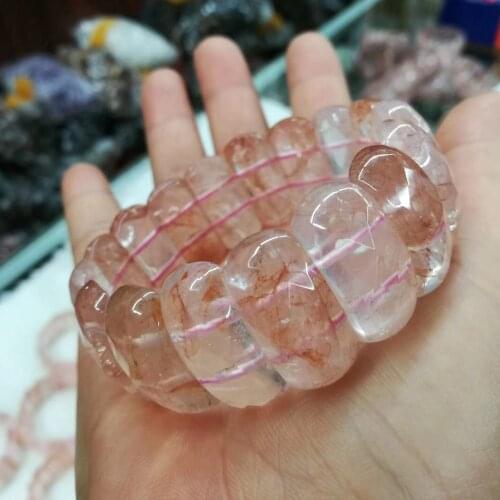 Red crystal quartz stone beads bracelet natural gemstone bracelet DIY jewelry for woman for gift wholesale