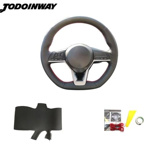 Soft leather Steering wheel cover Car handle case car direction protector for nissan rogue 2021 xtrail x-trail t32 qashqai juke