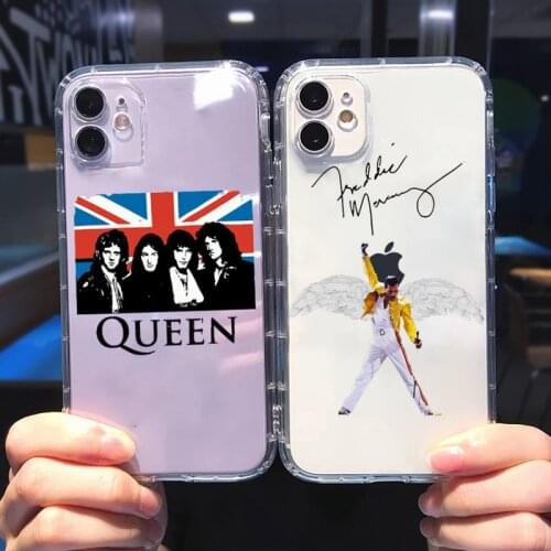 Rock singer Freddie Mercury Queen Phone Case Transparent soft For iphone 5 6 7 8 11 12 s c se plus mini x xs xr pro max