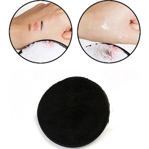 Black Reusable Bamboo Fiber Washable Rounds Pads Makeup Removal Cotton Pad Cleansing Facial Pad Tool New