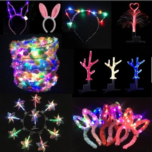 Children Cartoon Animal Festival Rose LED Blinking Hair Clips Kids Girls Headwear Toys Gift Party Baby Shower birthday