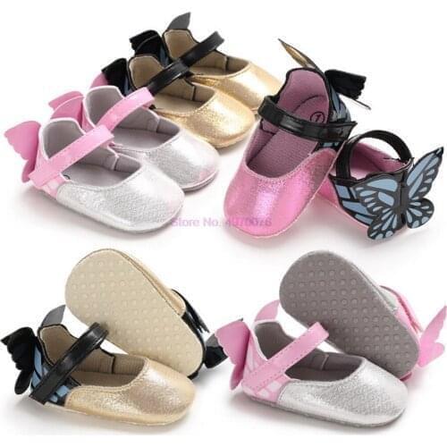 DHL 100pair Infant Lovely PU Anti-slip Soft Sole Crib Shoes Infant Walking Shoes For Birthday Party First Walkers