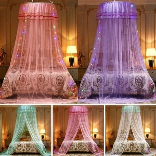 Home Double Bed Repellent Mosquito Nets Round Canopy Bed Tent Bed Curtain 5 Colors Summers Mesh Nets
