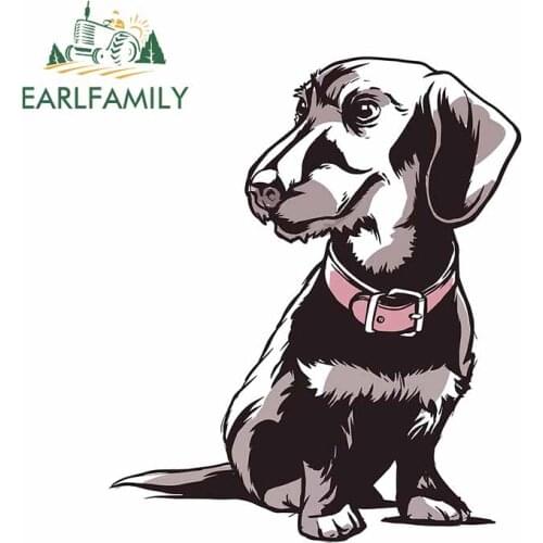 EARLFAMILY 13cm x 10.9cm For Dachshund Fine Car Stickers DIY Graphics Decal Waterproof Sunscreen Scratch-Proof Decoration
