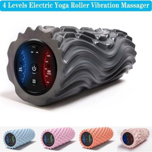 Electric Vibration Body Muscle Roller Sticks Block Brick Yoga Massage Neck Leg Relax Roller Fitness Gym Training Tool Column
