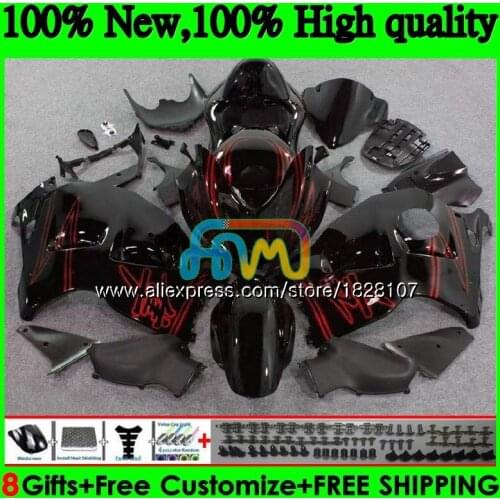 Hayabusa For SUZUKI GSX-R1300 Black red new GSXR 1300 1996 1997 1998 1999 2000 2001 48BS.74 GSXR1300 96 97 98 99 00 01 Fairings
