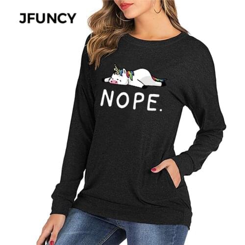 JFUNCY Long Sleeve Loose T Shirt Women 2020 Autumn Winter O Neck Plus Size Woman Tees Tops Casual Lady Pullover Female T-shirts