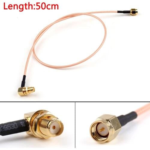 Artudatech 50cm Cable SMA Male Plug To SMA Female Jack Right Angle RG316 20in Pigtail Connector Parts