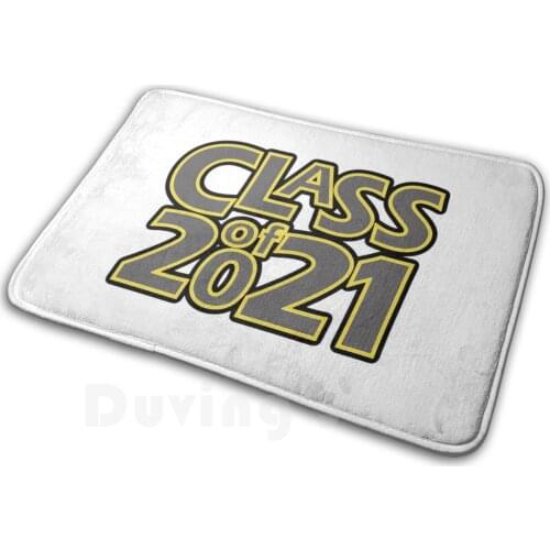 Grad Class Of 2021 Grey With A Golden Border Carpet Mat Rug Cushion Soft Non - Slip Vegas Las Vegas Team Team Colors Sports