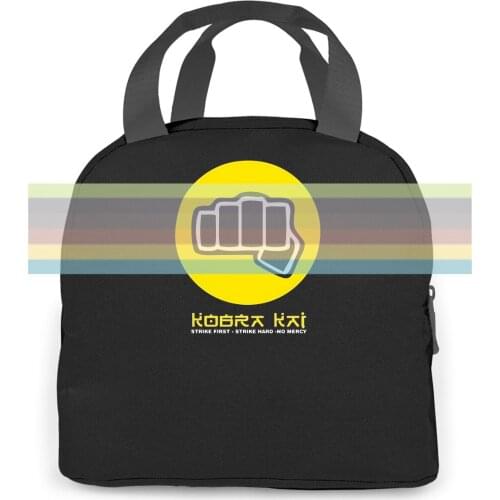 Kobra Kai Black Brand Style Cool New Brand women men Portable insulated lunch bag adult