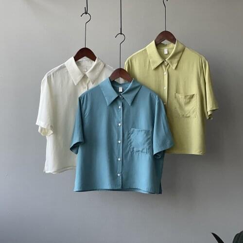 2021 Summer Women Short Sleeve Shirt Loose Women T Shirt Korean Style Woman Clothes Solid Fashion Blouses