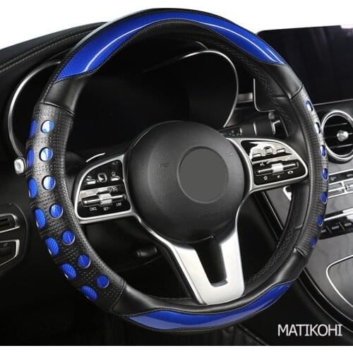 MATIKOHI Carbon Fiber Leather Car Steering Wheel Cover For Geely CK EC7 EC8 MK CK2 GC9 GC6 emgrand 7 X7 ec7 atlas MK