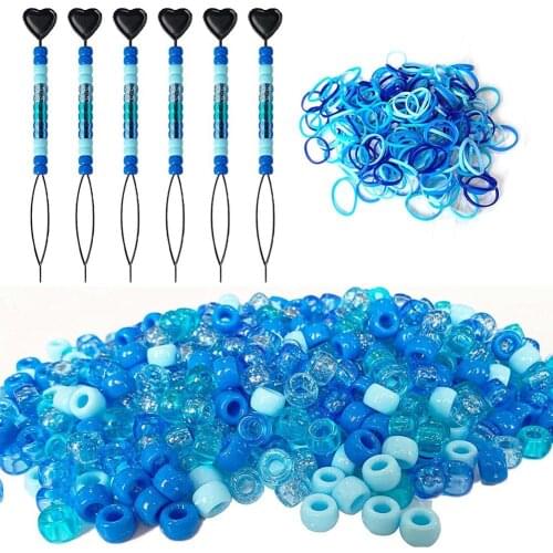 Pony Bead Kit Complete Craft Bead Set DIY Handmade Beaded For DIY Craft Gift Bracelet Necklaces Hair Accessories