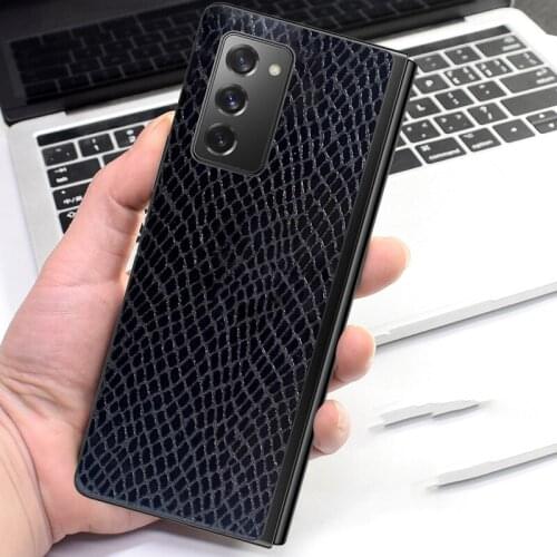 Z Fold 2 Mobile Phone Sticker for Samsung Galaxy Z Fold 2 W21 Fold W20 5G Z Flip Matte 3D Crocodile Pattern Scratch Back Flim