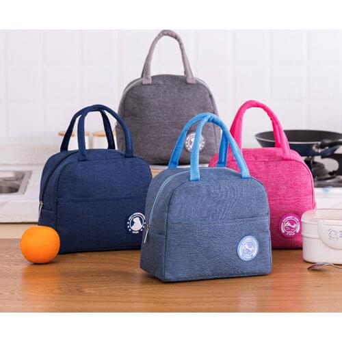 Portable Lunch Bag Thermal Insulated Lunch Box Tote Office Cooler Bento Pouch Lunch Container Food Storage Bags Handbag 2021 New