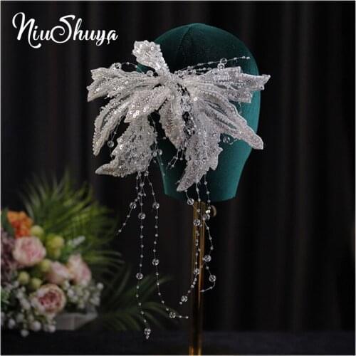 NiuShuya Bride Bridesmaid Crystal Flower Comb Hairpin Wedding Hairpin Party Luxury Jewelry Handmade Hairdress Hair Accessories