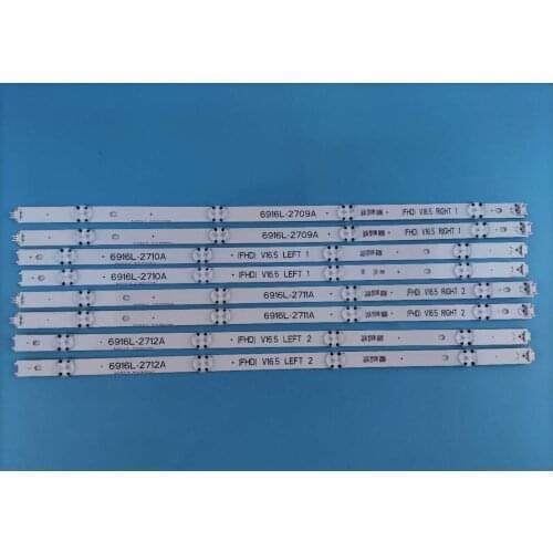 1set=8pcs LED backlight strip for 49inch TV LG 49UH603V 49UH620V LC490DGE 6916L-2709A 6916L-2710A 6916L-2711A 6916L-2712A