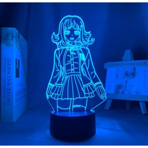 Danganronpa Led Night Light Chiaki Nanami Lamp for Bedroom Decor Kids Gift Danganronpa Acrylic 3d Table Lamp Chiaki Nanami