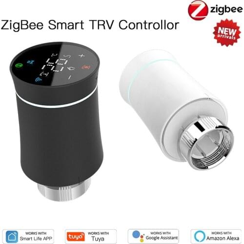 ZigBee Tuya Thermostat Radiator Actuator Valve Wireless Smart Home Programmable TRV Temperature Controller Alexa Voice Control
