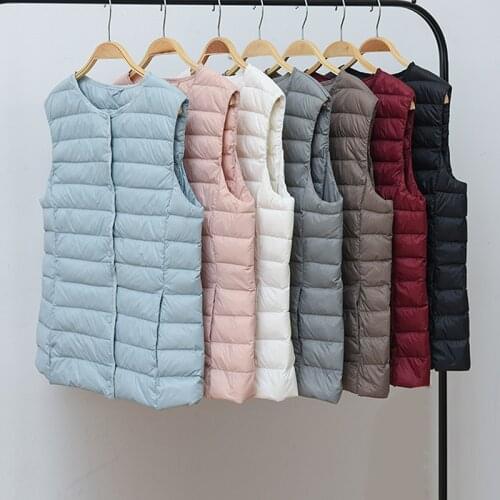 Ultra Light Duck Down vest Women Matt Fabric Lightweight Coat Warm Female Windbreaker Parka Womens Down vest Jackets