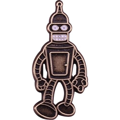 Vintage Bender Enamel Pin Space Future Classic Cartoon Brooch Your favorite drunk robot from the hit show