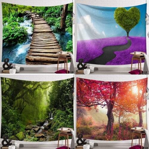 Wishing Trees 3D Print Tapestry Wall Hanging Psychedelic Wall Carpet Bed Sheet Boho Hippie Beautiful Forest Home Decor Tapestry
