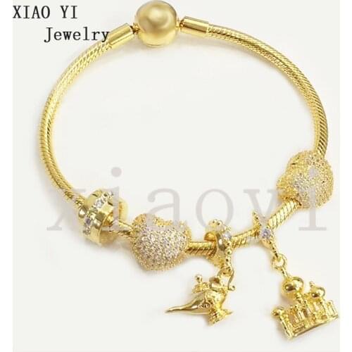 XIAOYI 2020 new 100% s925 Yellow kettle house zircon love charm fashion high quality Bracelet Trinket for girlfriend female