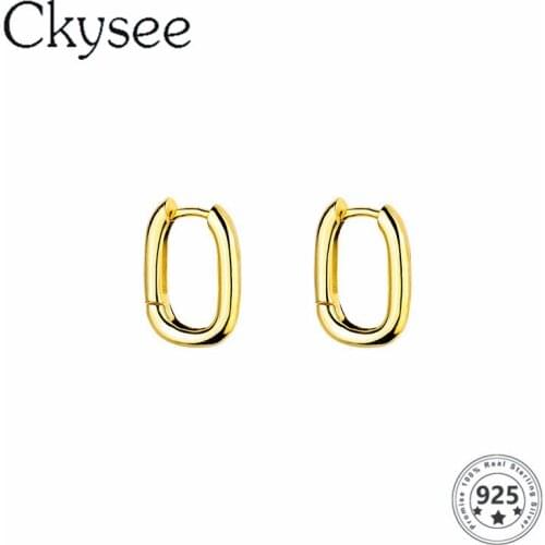 Ckysee 925 Sterling Silver For Girls Geometric Simple Design Exquisite Earrings Jewelry 2020 Trend Fashion Retro Style