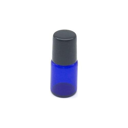 1pcs Mini 2ml Blue Roller Glass Bottle Refillable Essential Oil Perfume Sample Roll-on Bottle Free Shipping