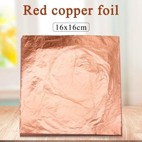 1000pcs 14X14cm&16X16cm Imitation Gold Leaf Sheets,Gilding Glue,Red Pure Copper Leaf Sheets ,Decorat