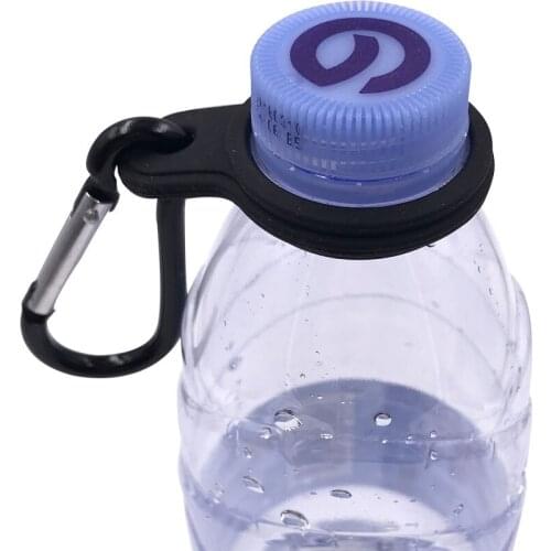 200pcs Water Bottle Holder With Hang Buckle Carabiner Clip Key Ring Fit Cola Bottle Shaped Silicone Carrier #268557