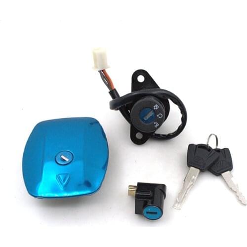 2088 Motorcycle Ignition Switch Lock+Fuel Gas Tank Cap Cover Lock+Steering Lock Set For Suzuki GS125 GS 125 Spare Parts