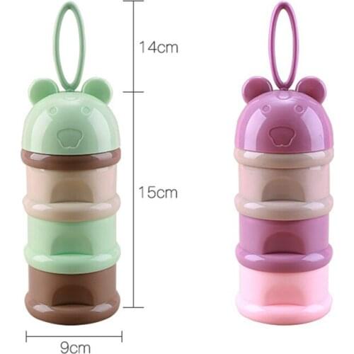 3 layer Frog Style Portable Baby Food Storage Box Essential Cereal Cartoon Milk Powder Boxes Toddle Kids Formula Milk Container